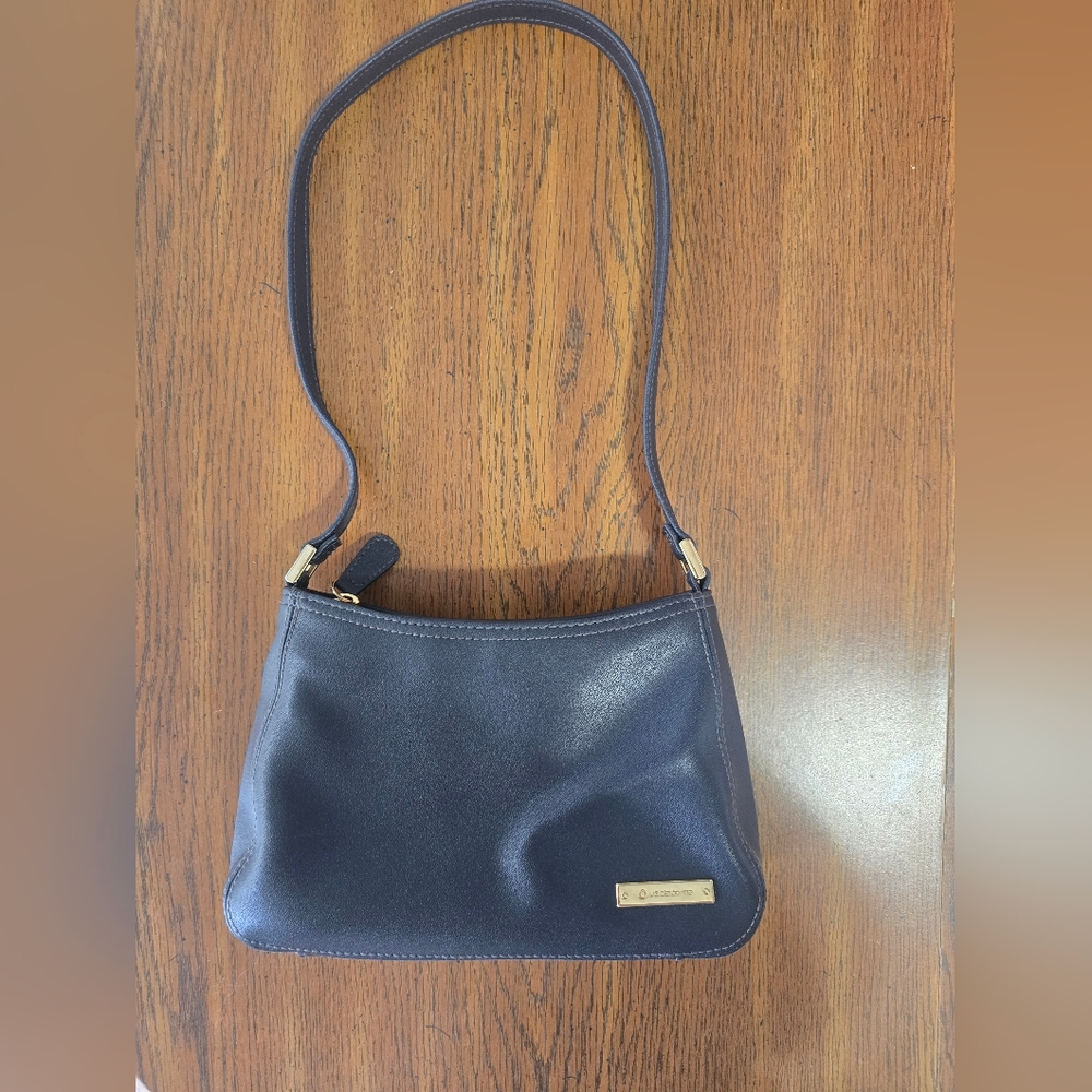 Vintage 90s Liz Claiborne Small Blue Leather Shoulder Bag Purse RARE FIND-EUC - Picture 1 of 11
